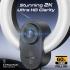 Promate VistaCam High-Precision 2K Ultra HD Webcam with Adjustable Ring Light, 90° Wide Angle Autofocus, Dual Omni-Directional Mics, and Universal Compatibility for Windows, macOS, and Linux, Black